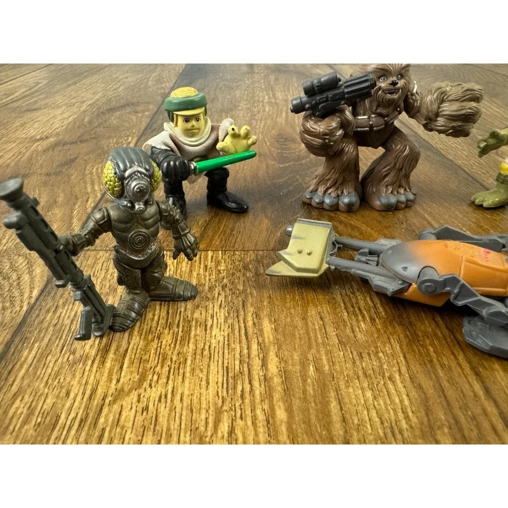 Playskool Star Wars Galactic Heroes Lot Endor Luke C-3PO Chewbacca Bounty Hunter